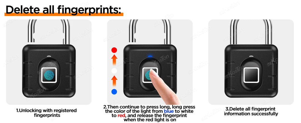 Fingerprint Padlock IP67 Waterproof Lock Smart Padlock Keyless Biometric Lock Suitable for Luggage Suitcase Gym Locker Lock