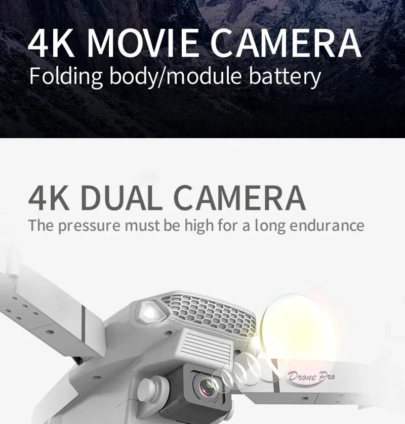E88Pro4K DroneWiFi FPV HD Camera/Foldable RC Quadcopter/Altitude Hold/360° Flips/Headless Mode/Ideal Gift for Kids&Beginners