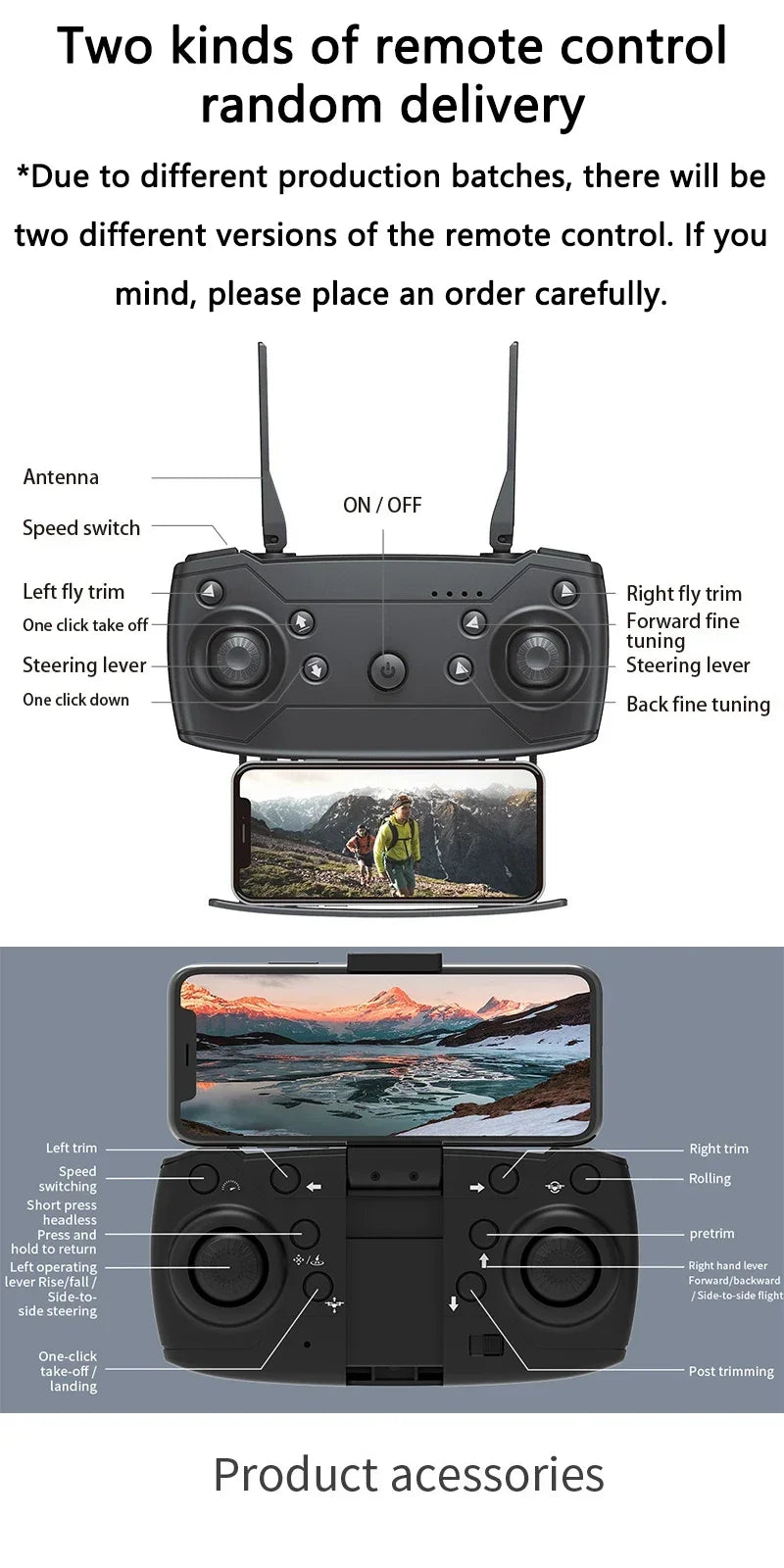 E88Pro4K DroneWiFi FPV HD Camera/Foldable RC Quadcopter/Altitude Hold/360° Flips/Headless Mode/Ideal Gift for Kids&Beginners