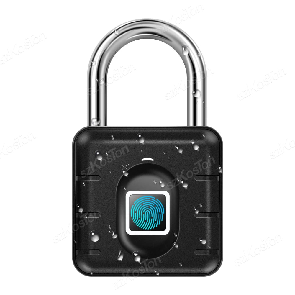 Fingerprint Padlock IP67 Waterproof Lock Smart Padlock Keyless Biometric Lock Suitable for Luggage Suitcase Gym Locker Lock