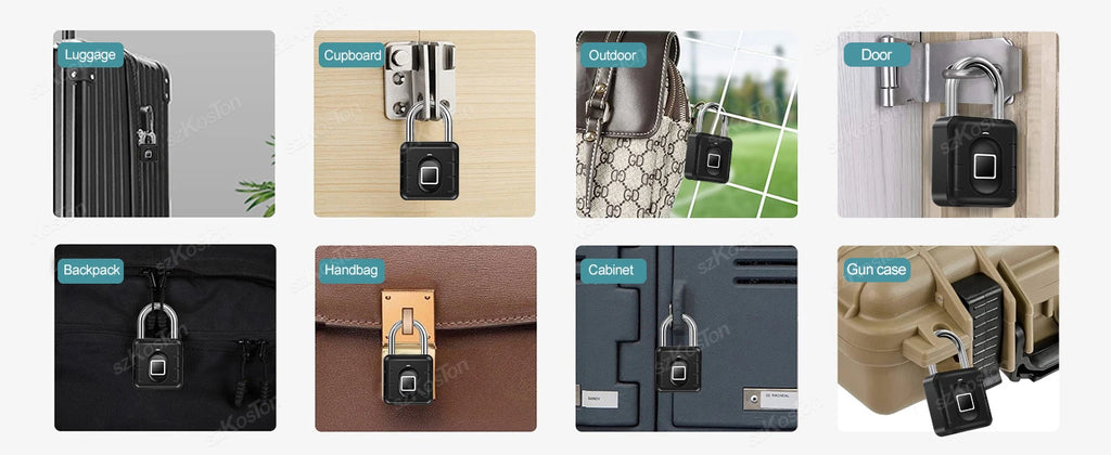 Fingerprint Padlock IP67 Waterproof Lock Smart Padlock Keyless Biometric Lock Suitable for Luggage Suitcase Gym Locker Lock